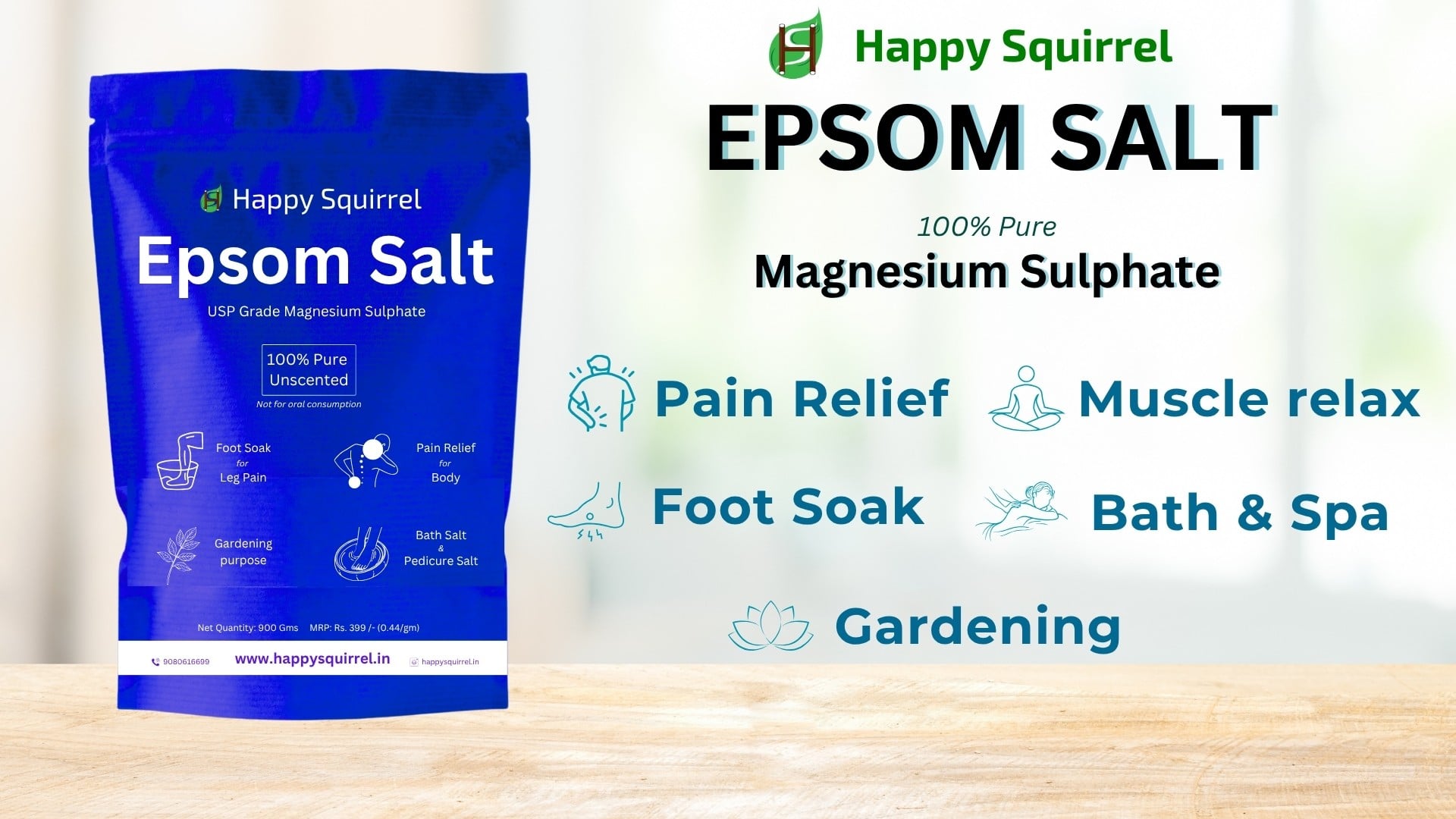 Happy Squirrel Epsom Salt Price - Buy Online at ₹185 in India