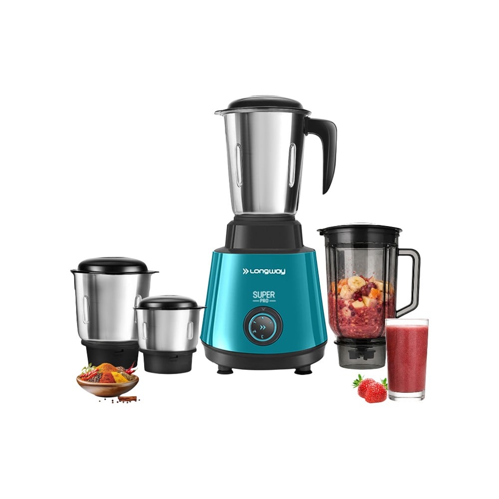 Longway Super Pro Mixer Grinder (750 W, Teal) 1 Pieces