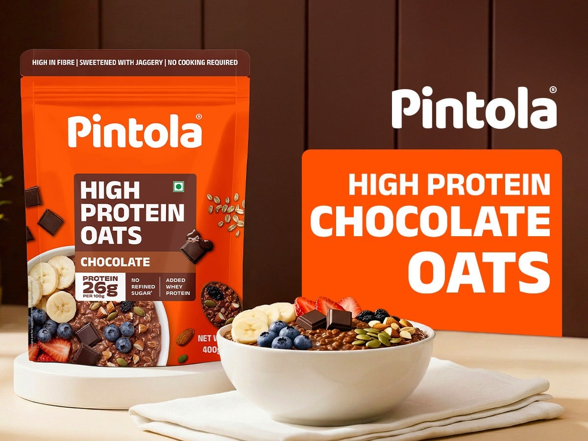 Pintola High Protein Oats (Chocolate) Pack of 2 · 400 g (800 g total) - Image 1