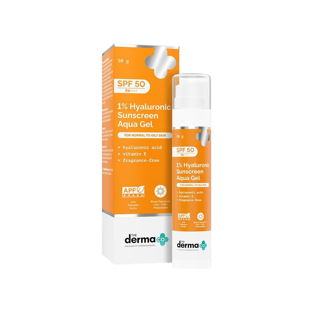 The Derma Co 1% Hyaluronic Sunscreen Pack of 2 · 50 g (100 g total) - Image 1
