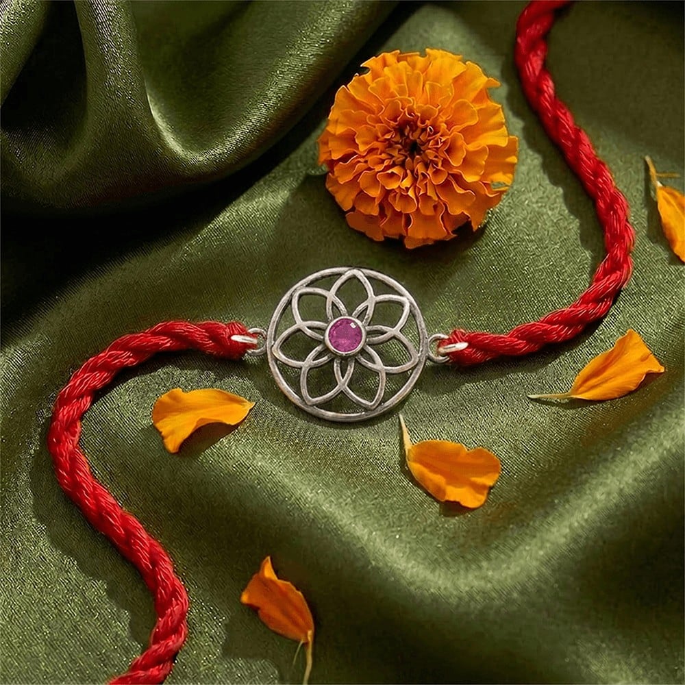 Zavya Mandala Floral Rakhi (Silver) Price - Buy Online at Best