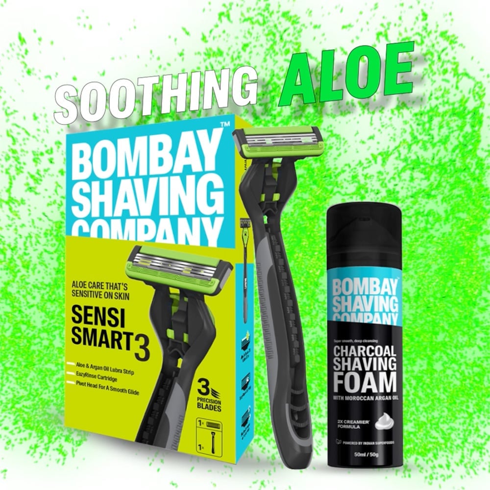 Bombay Shaving Company Sensi Smart 3 Razor & Charcoal Shaving Foam ...