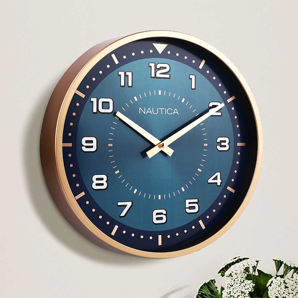 Abs Chrome Dial Modern Wall Clock (Navy, Rosegold) - Nautica Price ...