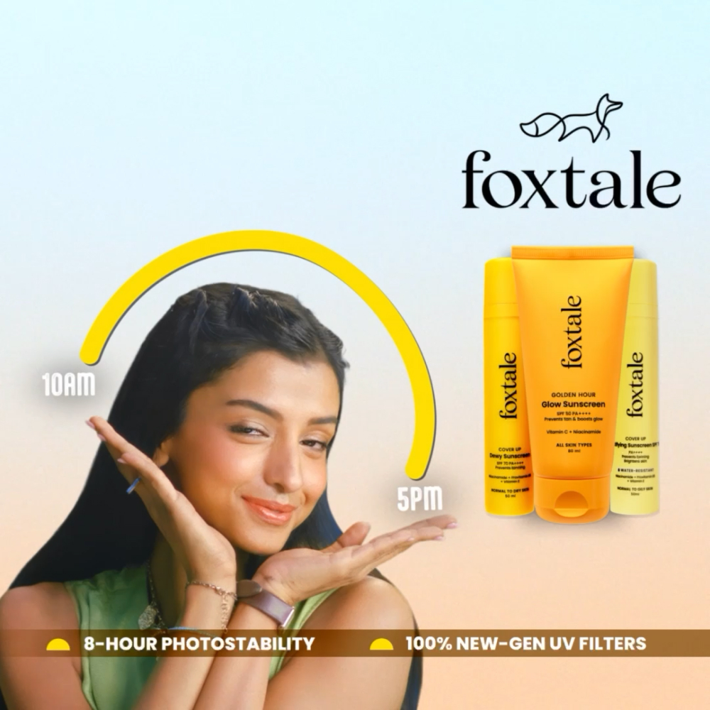 Foxtale Glow Sunscreen In Vivo Tested (SPF 50 PA++++) Price - Buy ...