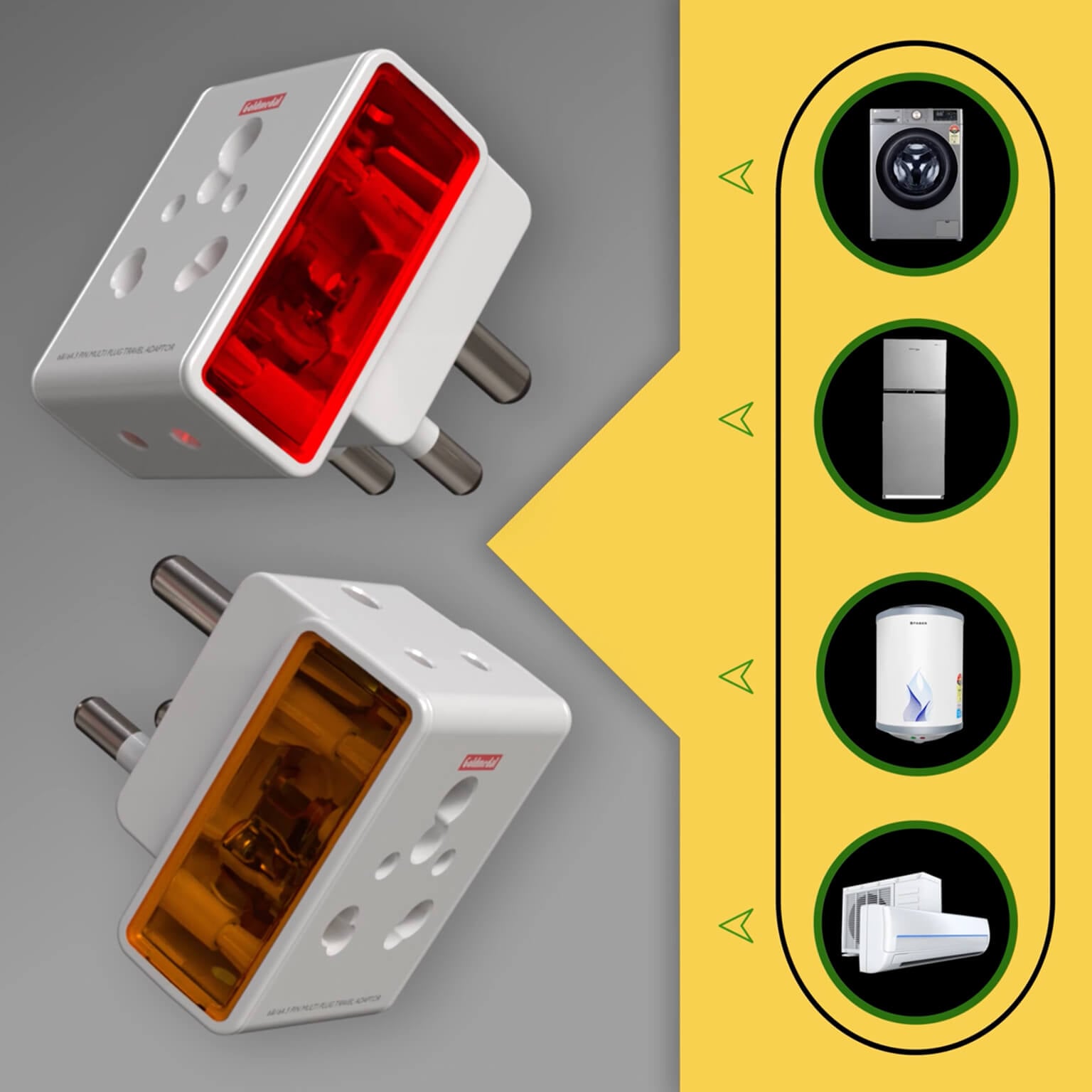 Goldmedal I-Link 16A Multi Plug Travel Adaptor ( High Voltage Plug ...