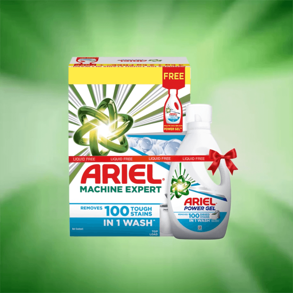 Ariel Matic Machine Expert Top Load Detergent Powder with Free Liquid ...
