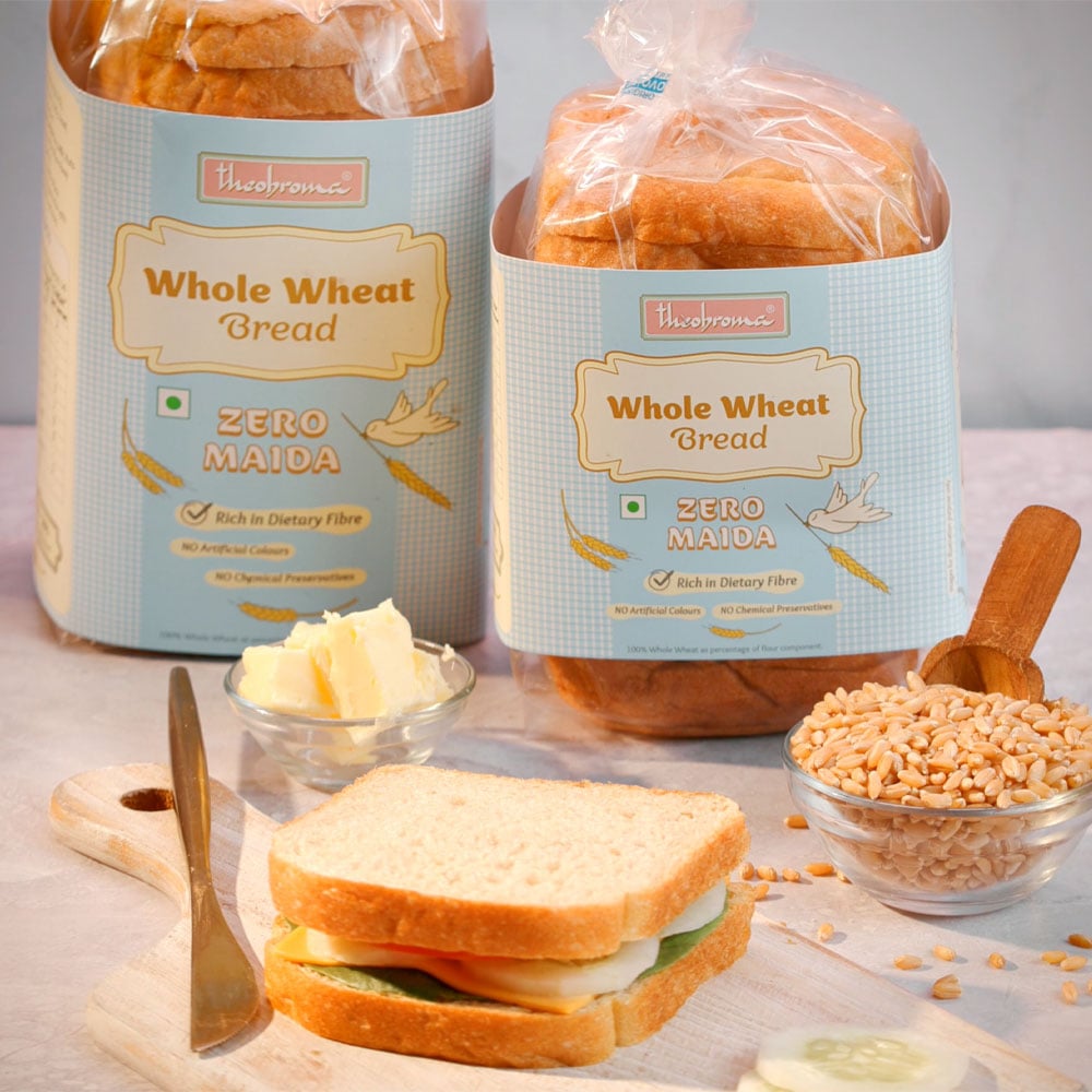 Theobroma Zero Maida Whole Wheat Bread (250 g) Price - Buy Online at ...
