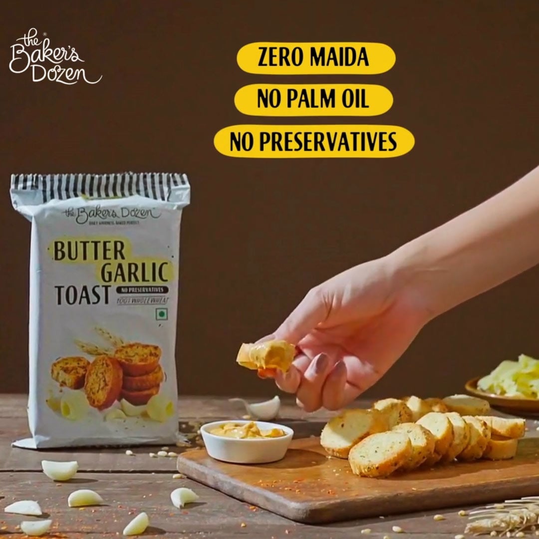 The Baker's Dozen Zero Maida Butter Garlic Toast, Whole Wheat Price ...