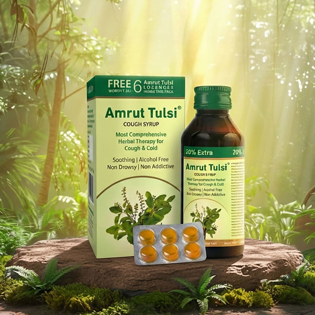Amrut Tulsi Cough Syrup With 6 Lozenges Price - Buy Online at ₹135 in India