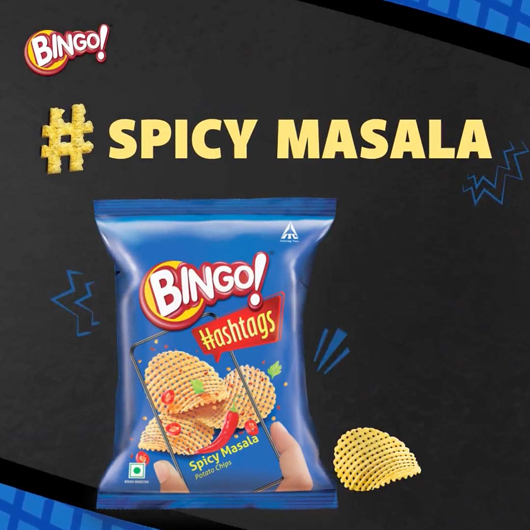 Bingo Hashtags Spicy Masala Potato Chips Price - Buy Online at Best ...