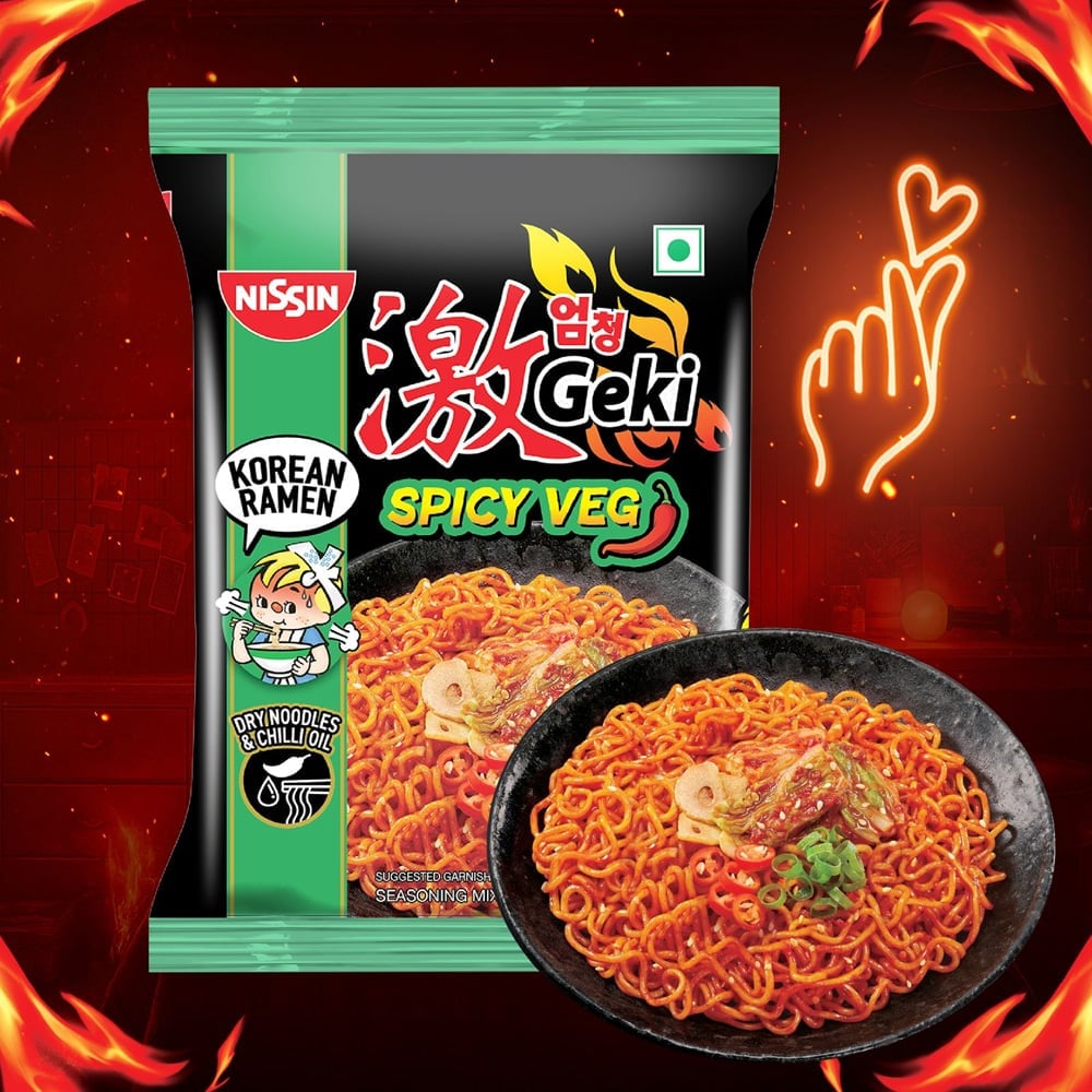 Nissin Geki Spicy Veg Korean Ramen Noodles Price - Buy Online at ₹53 in ...