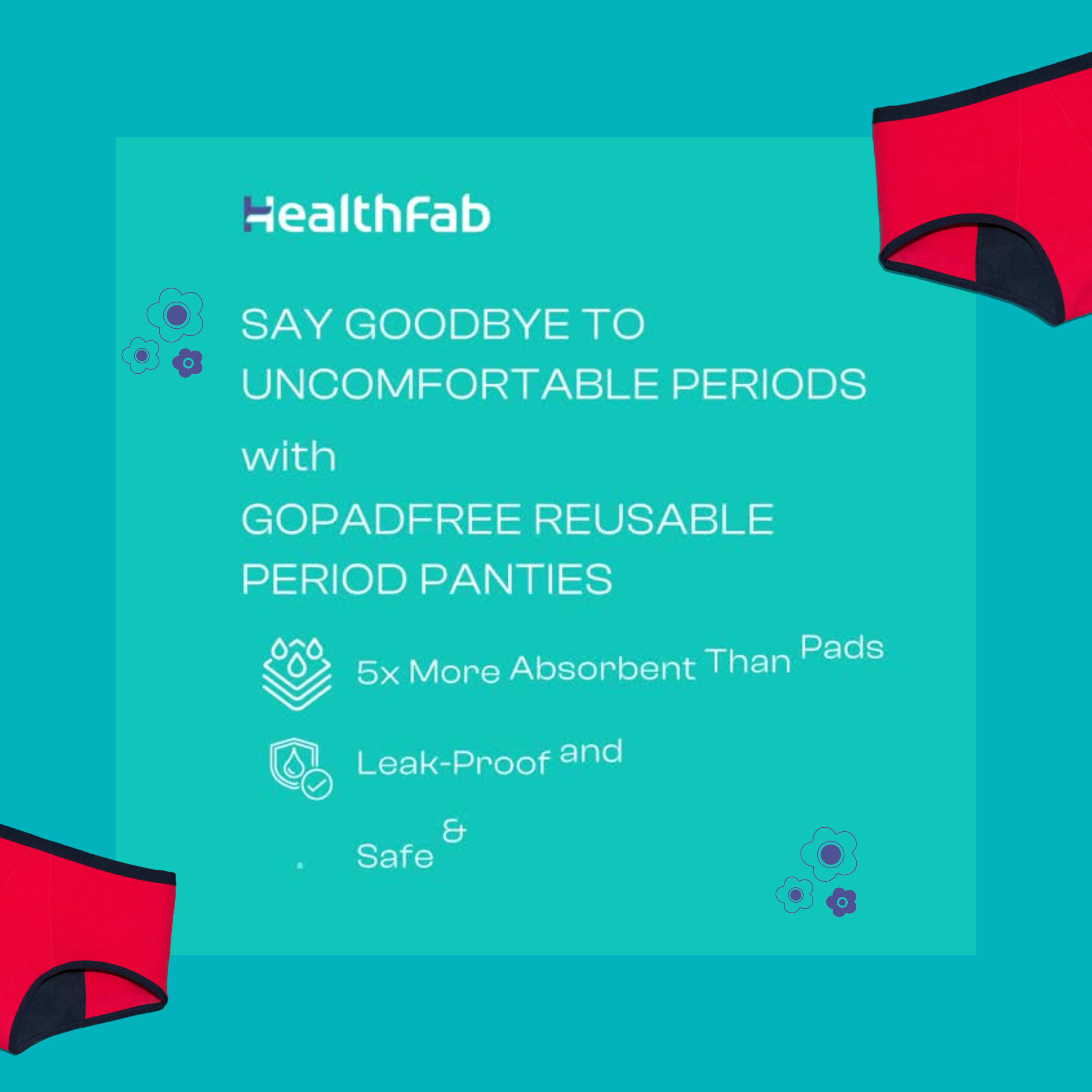 Healthfab Reusable Leak Proof Period Panty Price - Buy Online at ₹549 ...